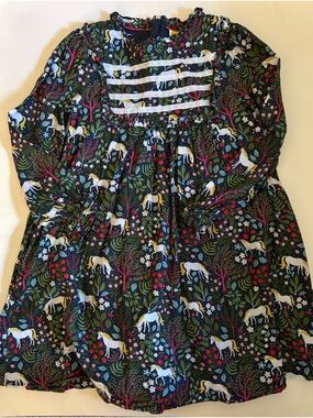 Mini Boden navy blue unicorn dress